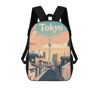 sinyumoney Children's Backpack, Schoolbag The Beauty of Tokyo Large Capacity Students Bookbag Rucksack Knapsack for Boys Girls Adults Teen 17inch
