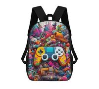 sinyumoney Children's Backpack, Schoolbag Vibrant Gaming Controller Artwork -22 Large Capacity Students Bookbag Rucksack Knapsack for Boys Girls Adults Teen 17inch