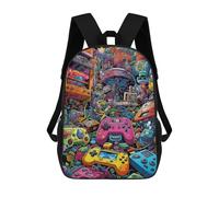 sinyumoney Children's Backpack, Schoolbag Vibrant Gaming Controllers -34 Large Capacity Students Bookbag Rucksack Knapsack for Boys Girls Adults Teen 17inch