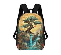 sinyumoney Children's Backpack, Schoolbag Vintage Bonsai Haven Large Capacity Students Bookbag Rucksack Knapsack for Boys Girls Adults Teen 17inch