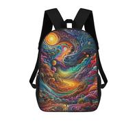 sinyumoney Children's Backpack, Schoolbag Whimsical Cosmic Landscape -1 Large Capacity Students Bookbag Rucksack Knapsack for Boys Girls Adults Teen 17inch