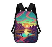 sinyumoney Children's Backpack, Schoolbag Whimsical Sunset Path Large Capacity Students Bookbag Rucksack Knapsack for Boys Girls Adults Teen 17inch