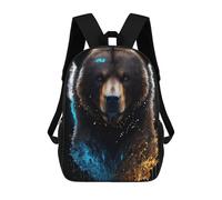 sinyumoney Children's Backpack, Schoolbag Wild Bear Splash Art Large Capacity Students Bookbag Rucksack Knapsack for Boys Girls Adults Teen 17inch