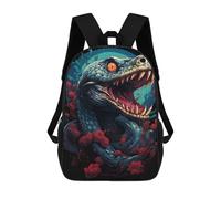 sinyumoney Children's Backpack, Serpent's Embrace A Fiery Fantasy Schoolbag Large Capacity Students Bookbag Rucksack Knapsack for Boys Girls Adults Teen 17inch