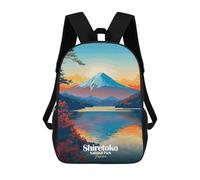 sinyumoney Children's Backpack Shiretoko National Park Japan Landscape School Rucksack 3D School Bag Kids School Backpack School Bags Fashion Backpack with Pocket Book Bags 17inch