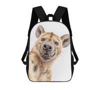 sinyumoney Children's Backpack, Smiling Hyena Selfie Schoolbag Large Capacity Students Bookbag Rucksack Knapsack for Boys Girls Adults Teen 17inch