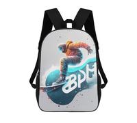 sinyumoney Children's Backpack, Snowboarder in Action -13 Schoolbag Large Capacity Students Bookbag Rucksack Knapsack for Boys Girls Adults Teen 17inch