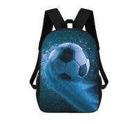 sinyumoney Children's Backpack, Soccer Ball Splash Effect Schoolbag Large Capacity Students Bookbag Rucksack Knapsack for Boys Girls Adults Teen 17inch