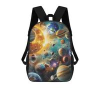 sinyumoney Children's Backpack, Space Exploration Planets & Stars Schoolbag Large Capacity Students Bookbag Rucksack Knapsack for Boys Girls Adults Teen 17inch