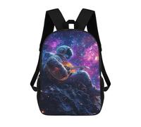 sinyumoney Children's Backpack, Space Guitarist Cosmic Melody -2 Schoolbag Large Capacity Students Bookbag Rucksack Knapsack for Boys Girls Adults Teen 17inch