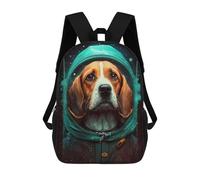 sinyumoney Children's Backpack, Space Pup Portrait Schoolbag Large Capacity Students Bookbag Rucksack Knapsack for Boys Girls Adults Teen 17inch
