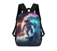 sinyumoney Children's Backpack, Space Surfing Adventure-10 Schoolbag Large Capacity Students Bookbag Rucksack Knapsack for Boys Girls Adults Teen 17inch