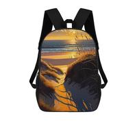 sinyumoney Children's Backpack, Sunset Beach Reflections Schoolbag Large Capacity Students Bookbag Rucksack Knapsack for Boys Girls Adults Teen 17inch