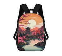 sinyumoney Children's Backpack Sunset in Land of Chinese School Rucksack 3D School Bag Kids School Backpack School Bags Fashion Backpack with Pocket Book Bags 17inch