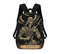 sinyumoney Children's Backpack The Death Tarot Card School Rucksack 3D School Bag Kids School Backpack School Bags Fashion Backpack with Pocket Book Bags 17inch