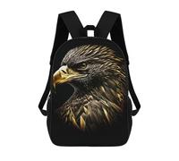 sinyumoney Children's Backpack The Gold Black Eagle School Rucksack 3D School Bag Kids School Backpack School Bags Fashion Backpack with Pocket Book Bags 17inch