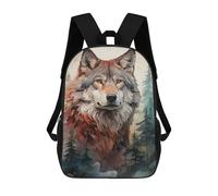 sinyumoney Children's Backpack The Wolf And The Wild School Rucksack 3D School Bag Kids School Backpack School Bags Fashion Backpack with Pocket Book Bags 17inch