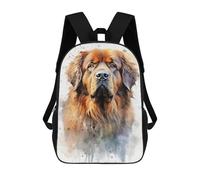 sinyumoney Children's Backpack Tibetan Mastiff Watercolor School Rucksack 3D School Bag Kids School Backpack School Bags Fashion Backpack with Pocket Book Bags 17inch