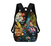 sinyumoney Children's Backpack, Tiger in The Jungle Schoolbag Large Capacity Students Bookbag Rucksack Knapsack for Boys Girls Adults Teen 17inch
