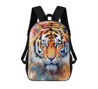 sinyumoney Children's Backpack Tiger Watercolors School Rucksack 3D School Bag Kids School Backpack School Bags Fashion Backpack with Pocket Book Bags 17inch