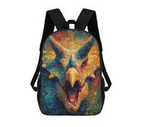sinyumoney Children's Backpack, Triceratops Roar Prehistoric Power! -1 Schoolbag Large Capacity Students Bookbag Rucksack Knapsack for Boys Girls Adults Teen 17inch
