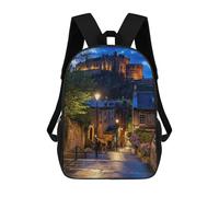 sinyumoney Children's Backpack Vennel Steps In Edinburgh School Rucksack 3D School Bag Kids School Backpack School Bags Fashion Backpack with Pocket Book Bags 17inch