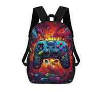 sinyumoney Children's Backpack, Vibrant Gaming Controller Artwork -154 Schoolbag Large Capacity Students Bookbag Rucksack Knapsack for Boys Girls Adults Teen 17inch