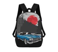 sinyumoney Children's Backpack, Vintage Car Schoolbag Large Capacity Students Bookbag Rucksack Knapsack for Boys Girls Adults Teen 17inch