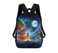 sinyumoney Children's Backpack, Walk to The Moon Schoolbag Large Capacity Students Bookbag Rucksack Knapsack for Boys Girls Adults Teen 17inch