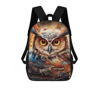 sinyumoney Children's Backpack, Whimsical Owl Artwork -2 Schoolbag Large Capacity Students Bookbag Rucksack Knapsack for Boys Girls Adults Teen 17inch