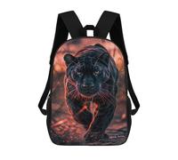 sinyumoney Children's Backpack Wild Black Panther School Rucksack 3D School Bag Kids School Backpack School Bags Fashion Backpack with Pocket Book Bags 17inch