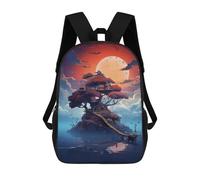 sinyumoney Children's Backpacks 3d Kids Backpack A Tree House on Lake Schoolbags Kids Backpack School Bags Toddler Student Fashion Bag Daypack for Boys Girls 17inch