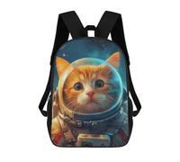sinyumoney Children's Backpacks 3d Kids Backpack Astronaut Cute Cartoon Cat Schoolbags Kids Backpack School Bags Toddler Student Fashion Bag Daypack for Boys Girls 17inch