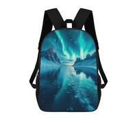 sinyumoney Children's Backpacks 3d Kids Backpack Aurora Borealis Over Mountains Schoolbags Kids Backpack School Bags Toddler Student Fashion Bag Daypack for Boys Girls 17inch