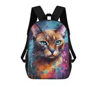 sinyumoney Children's Backpacks 3d Kids Backpack Burmese Cat Painting Schoolbags Kids Backpack School Bags Toddler Student Fashion Bag Daypack for Boys Girls 17inch