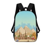 sinyumoney Children's Backpacks 3d Kids Backpack Cairo Travel Print Schoolbags Kids Backpack School Bags Toddler Student Fashion Bag Daypack for Boys Girls 17inch