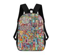 sinyumoney Children's Backpacks 3d Kids Backpack CN Tower Toronto Abstract Art Schoolbags Kids Backpack School Bags Toddler Student Fashion Bag Daypack for Boys Girls 17inch