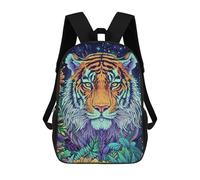 sinyumoney Children's Backpacks 3d Kids Backpack Colorful Tiger Jungle Schoolbags Kids Backpack School Bags Toddler Student Fashion Bag Daypack for Boys Girls 17inch