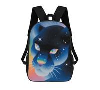 sinyumoney Children's Backpacks 3d Kids Backpack Cosmic Panther Portrait Schoolbags Kids Backpack School Bags Toddler Student Fashion Bag Daypack for Boys Girls 17inch