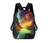 sinyumoney Children's Backpacks 3d Kids Backpack Cosmos Stellar Plateau Schoolbags Kids Backpack School Bags Toddler Student Fashion Bag Daypack for Boys Girls 17inch