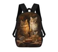 sinyumoney Children's Backpacks 3d Kids Backpack Fat Cats Dinner Kitchen Schoolbags Kids Backpack School Bags Toddler Student Fashion Bag Daypack for Boys Girls 17inch