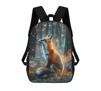 sinyumoney Children's Backpacks 3d Kids Backpack Fox in Enchanted Forest Schoolbags Kids Backpack School Bags Toddler Student Fashion Bag Daypack for Boys Girls 17inch