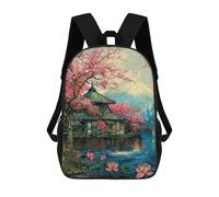 sinyumoney Children's Backpacks 3d Kids Backpack Fuji’s Sacred Bloom Retro Art Schoolbags Kids Backpack School Bags Toddler Student Fashion Bag Daypack for Boys Girls 17inch