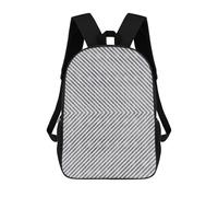 sinyumoney Children's Backpacks 3d Kids Backpack Gray Lines 2 Schoolbags Kids Backpack School Bags Toddler Student Fashion Bag Daypack for Boys Girls 17inch