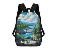 sinyumoney Children's Backpacks 3d Kids Backpack Gwaii Haanas National Park Reserve Canada Schoolbags Kids Backpack School Bags Toddler Student Fashion Bag Daypack for Boys Girls 17inch
