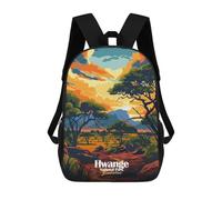 sinyumoney Children's Backpacks 3d Kids Backpack Hwange National Park Zimbabwe Illustration Schoolbags Kids Backpack School Bags Toddler Student Fashion Bag Daypack for Boys Girls 17inch