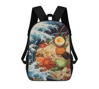 sinyumoney Children's Backpacks 3d Kids Backpack Japanese Anime Ramen Schoolbags Kids Backpack School Bags Toddler Student Fashion Bag Daypack for Boys Girls 17inch