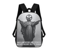 sinyumoney Children's Backpacks 3d Kids Backpack Jesus Our Savior Schoolbags Kids Backpack School Bags Toddler Student Fashion Bag Daypack for Boys Girls 17inch