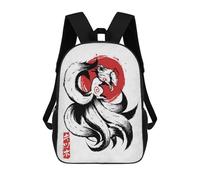 sinyumoney Children's Backpacks 3d Kids Backpack Kitsune Fox Schoolbags Kids Backpack School Bags Toddler Student Fashion Bag Daypack for Boys Girls 17inch