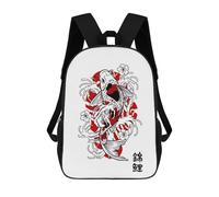 sinyumoney Children's Backpacks 3d Kids Backpack Koi Fish Yin Yang Schoolbags Kids Backpack School Bags Toddler Student Fashion Bag Daypack for Boys Girls 17inch